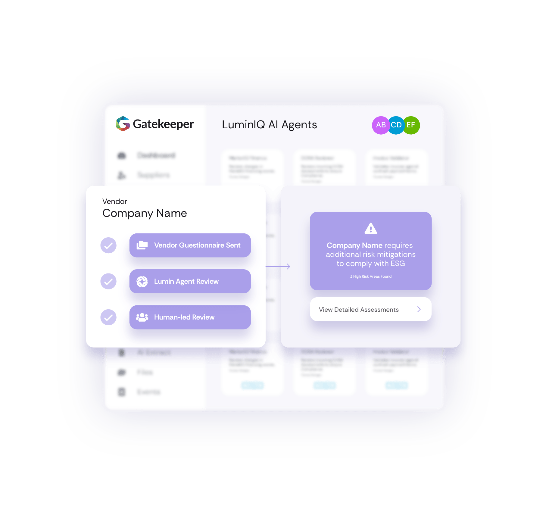 gatekeeper + LUMINIQ AI Agent – Vendor Onboarding Workflow